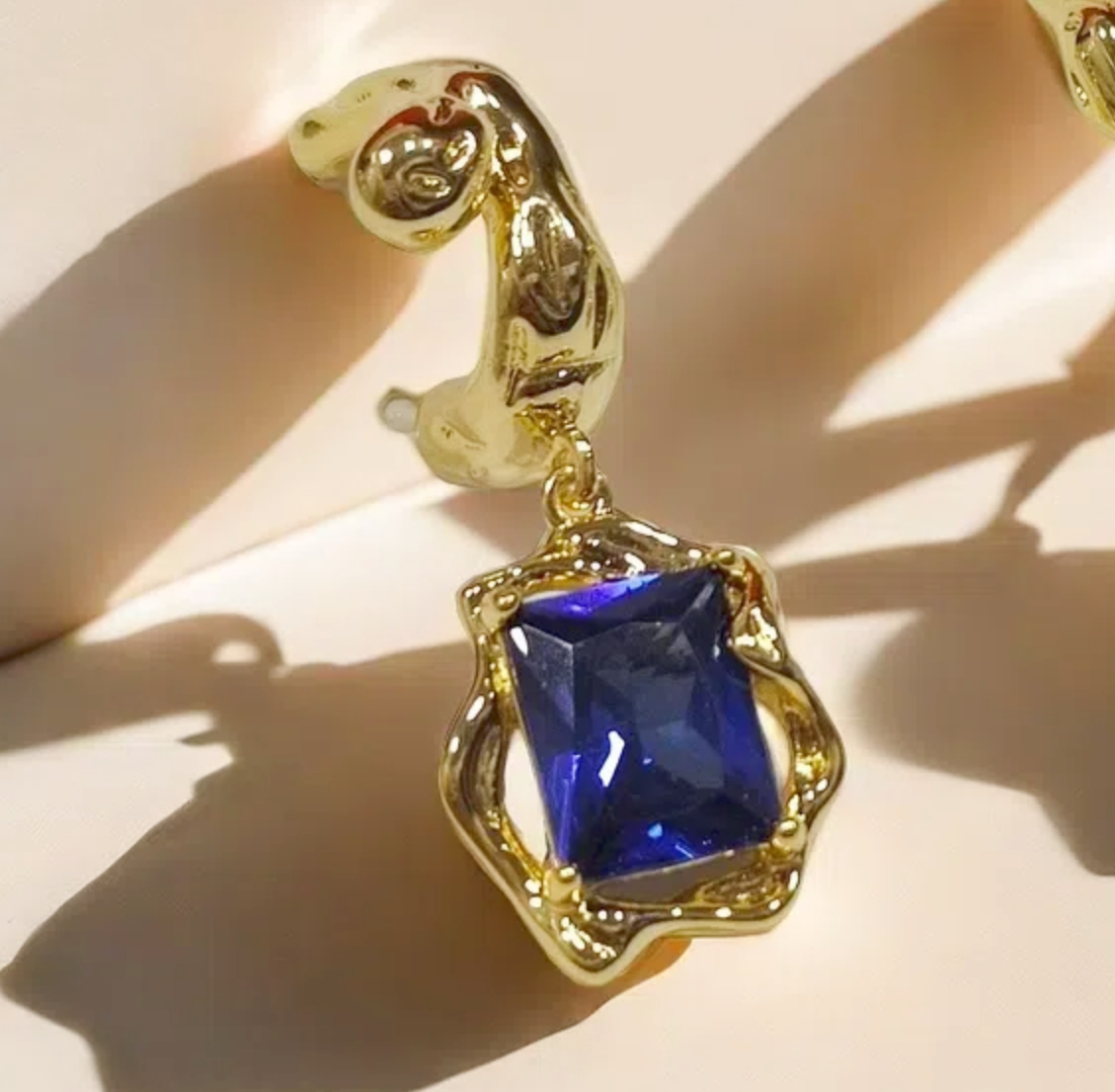 Elegant Luxury Gold Plated Glaze Stone Earrings