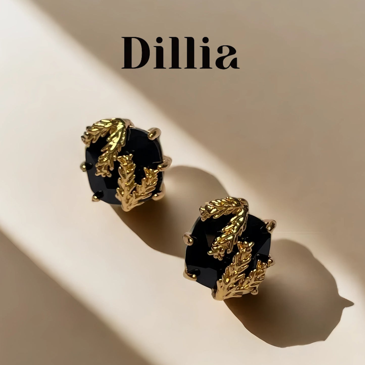 Elegant Gold Plated Green Glaze Leaf Stud Earrings
