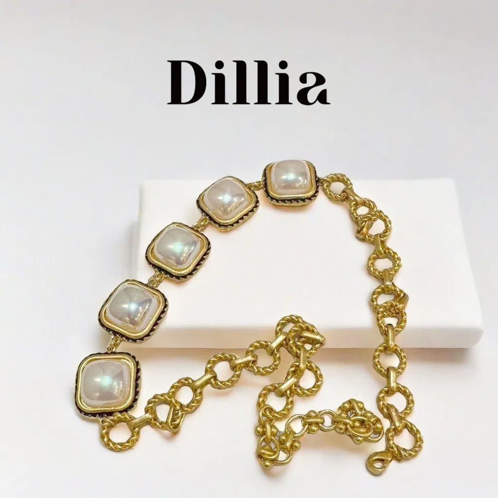 Elegant Pearl and Golden Chain Necklaces
