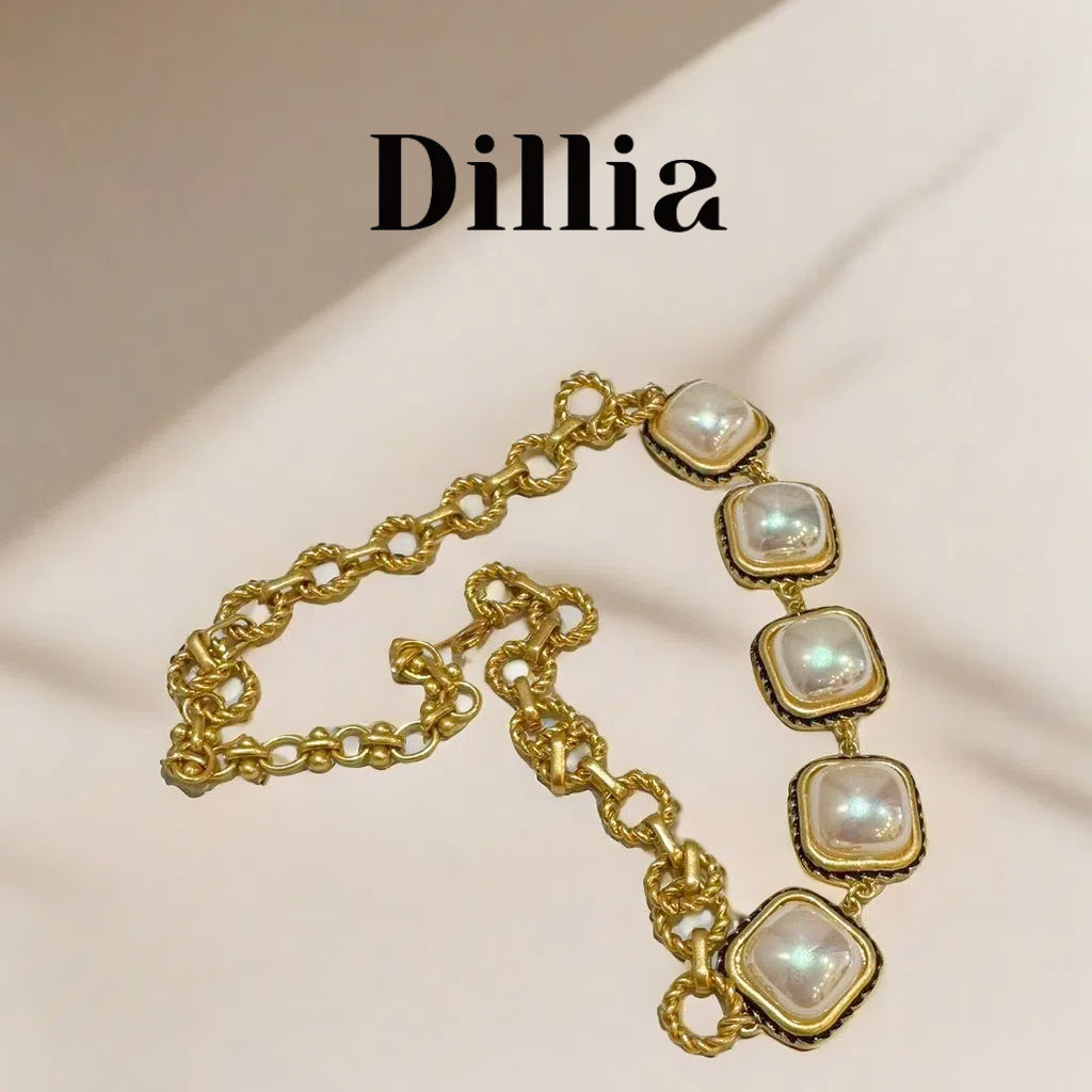 Elegant Pearl and Golden Chain Necklaces