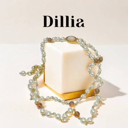 Elegant Retro Golden  Dual-Strand Pearl Necklace