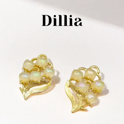 Elegant Opal Grape Cluster Earrings