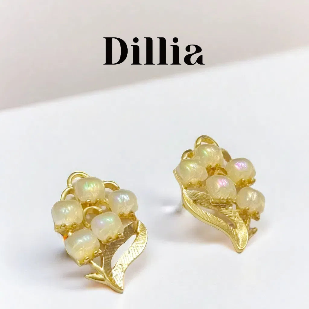 Elegant Opal Grape Cluster Earrings