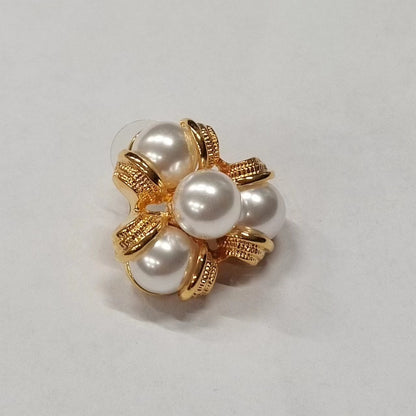 Elegance Pearl Cluster Golden Earrings