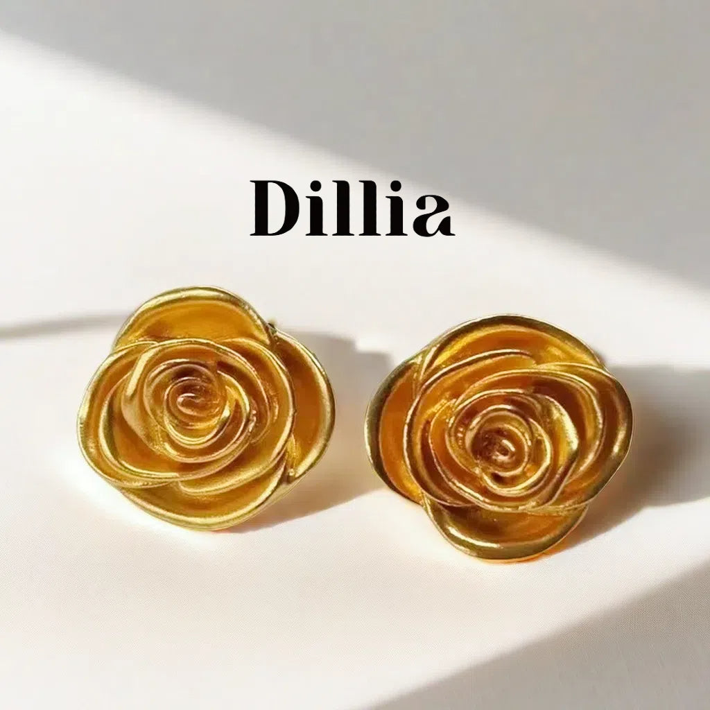 Elegant Rose Gold-Plated Stud Earrings