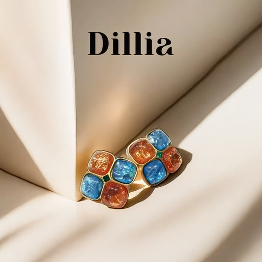 Colorful Crystal Mosaic Stud Earrings