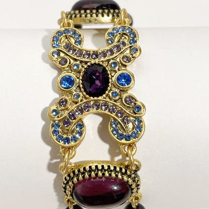 Regal Purple Glaze Stone Golden Bracelet
