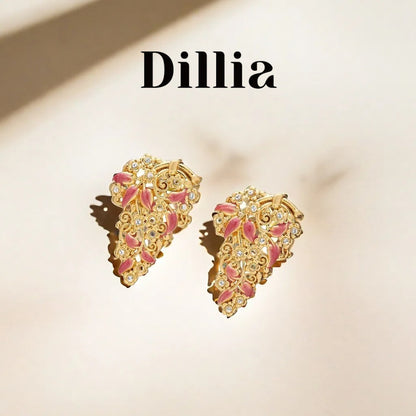 Enchanting Blossom Rhinestones Gold-Plated Earrings