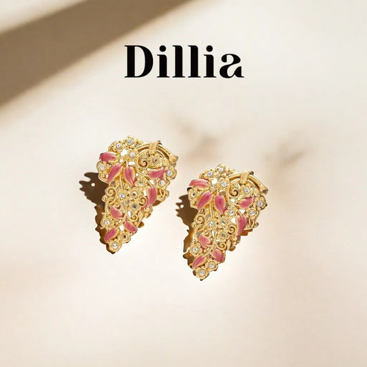 Enchanting Blossom Rhinestones Gold-Plated Earrings