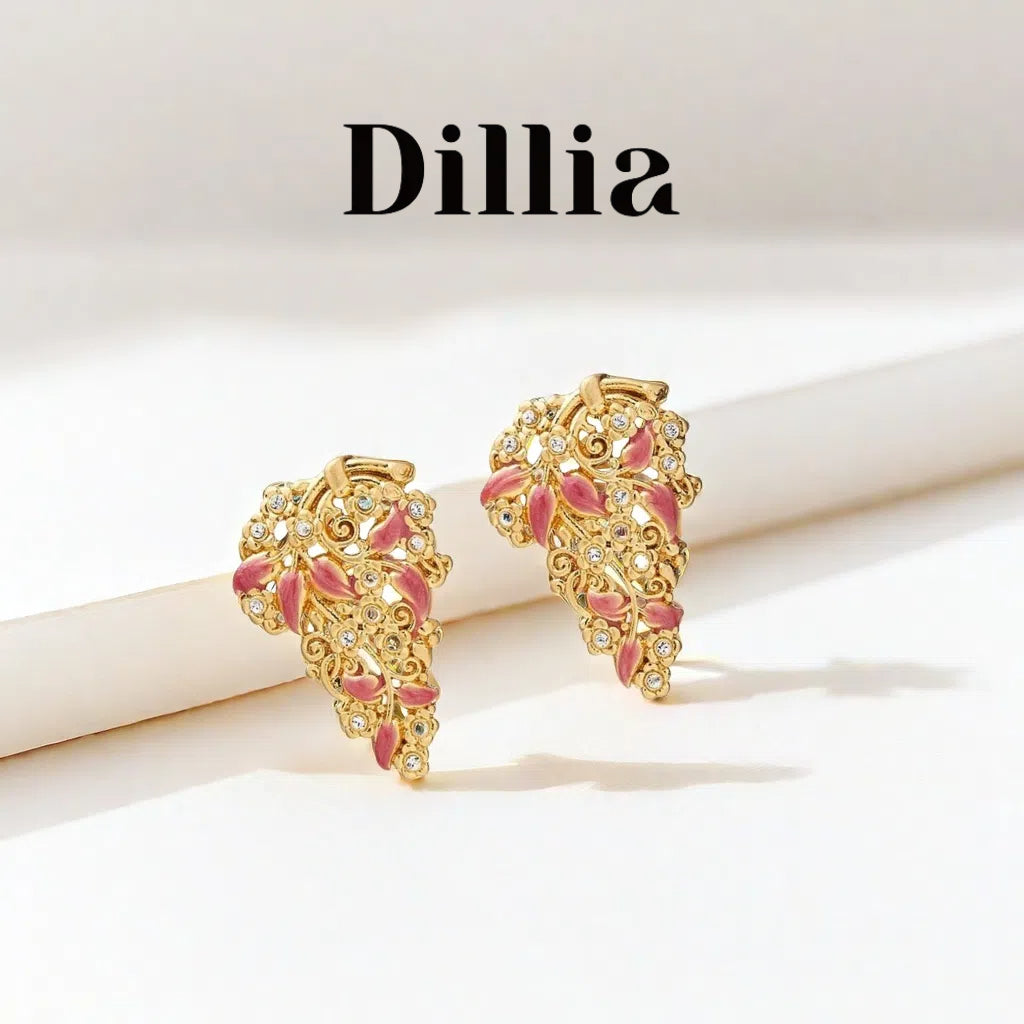 Enchanting Blossom Rhinestones Gold-Plated Earrings