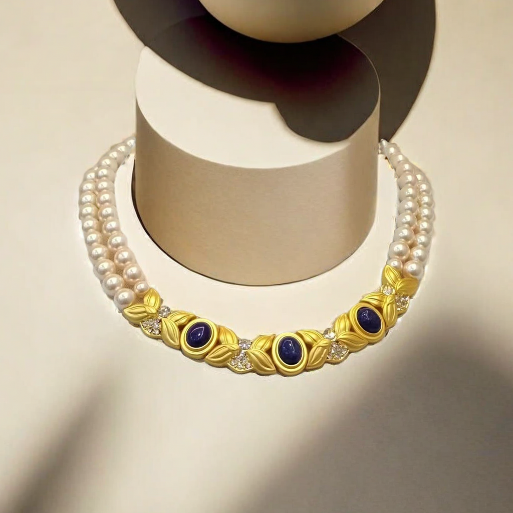 French Vintage Double-Layer Pearl Necklace