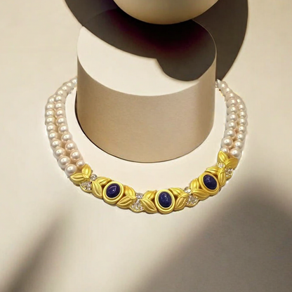 French Vintage Double-Layer Pearl Necklace
