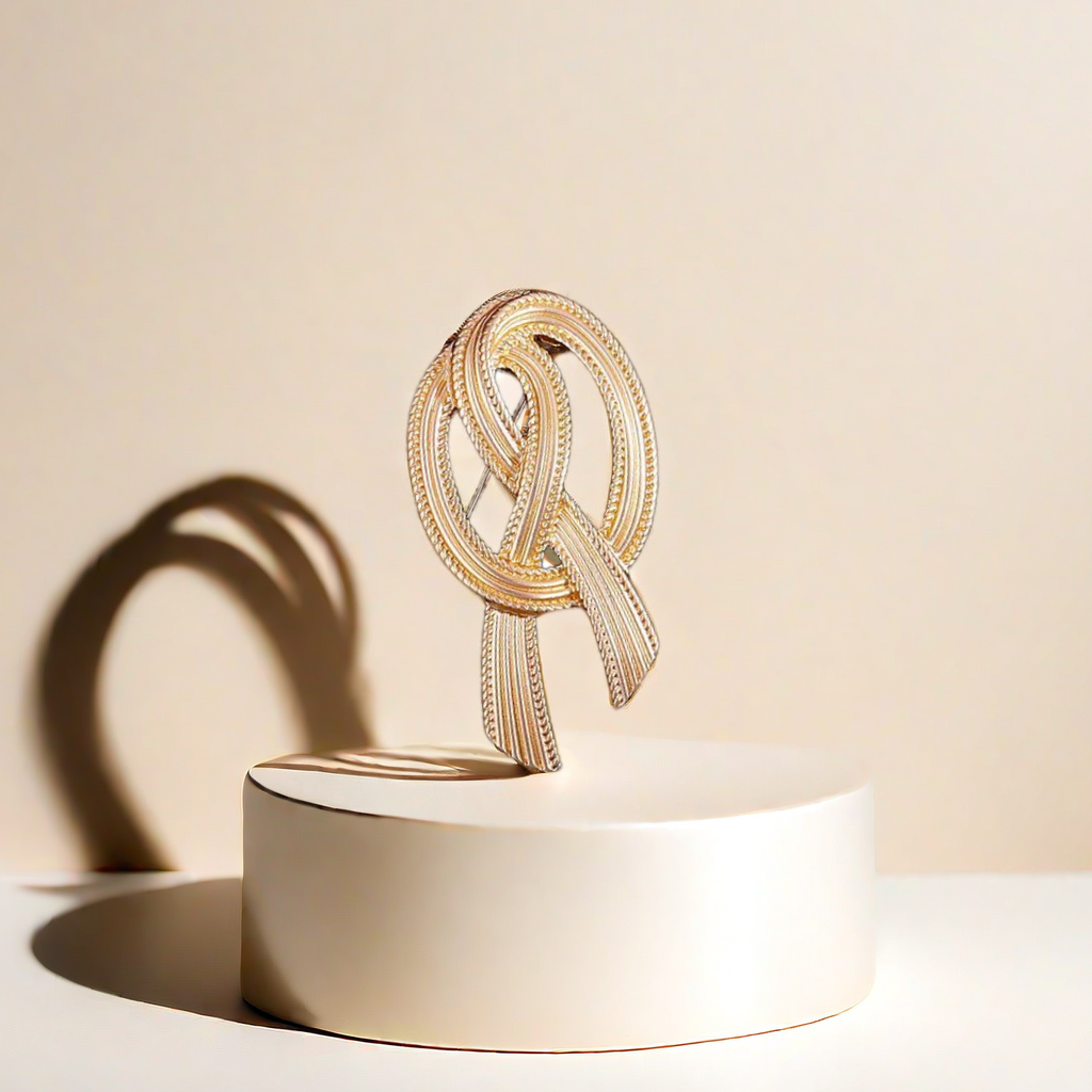 Retro Simple Satin Ribbon Copper Alloy Brooch