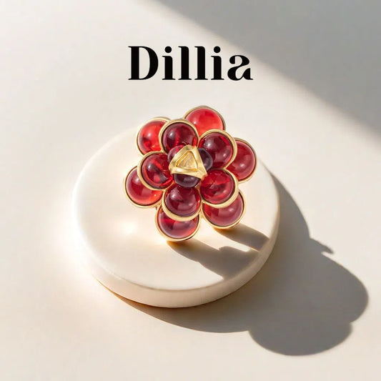 Radiant Red Flower Brooch(Available in red and green)