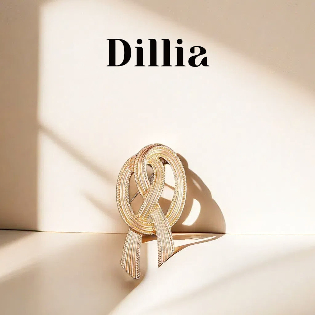 Retro Simple Satin Ribbon Copper Alloy Brooch
