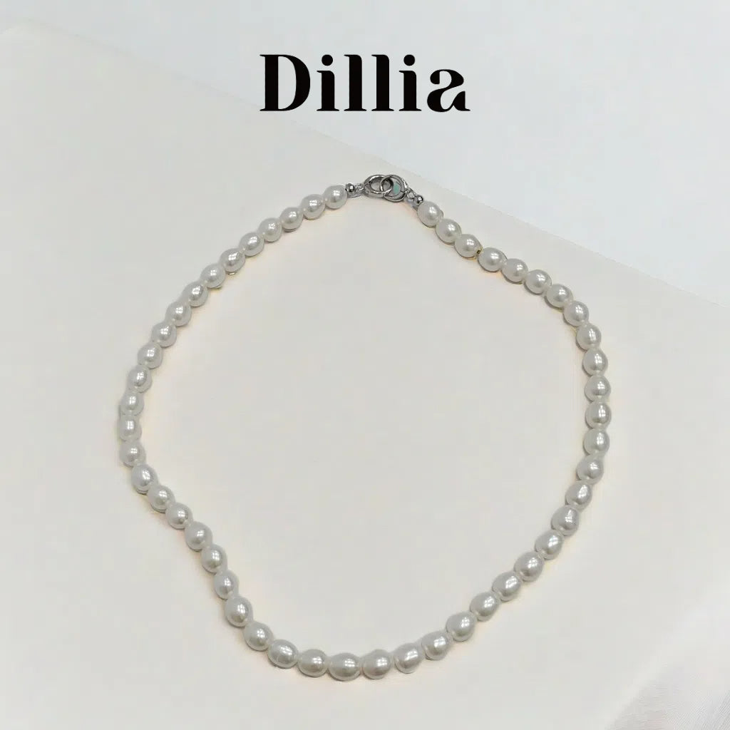 7-8mm Freshwater Nucleated Rice Pearl Necklace
