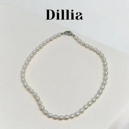 7-8mm Freshwater Nucleated Rice Pearl Necklace