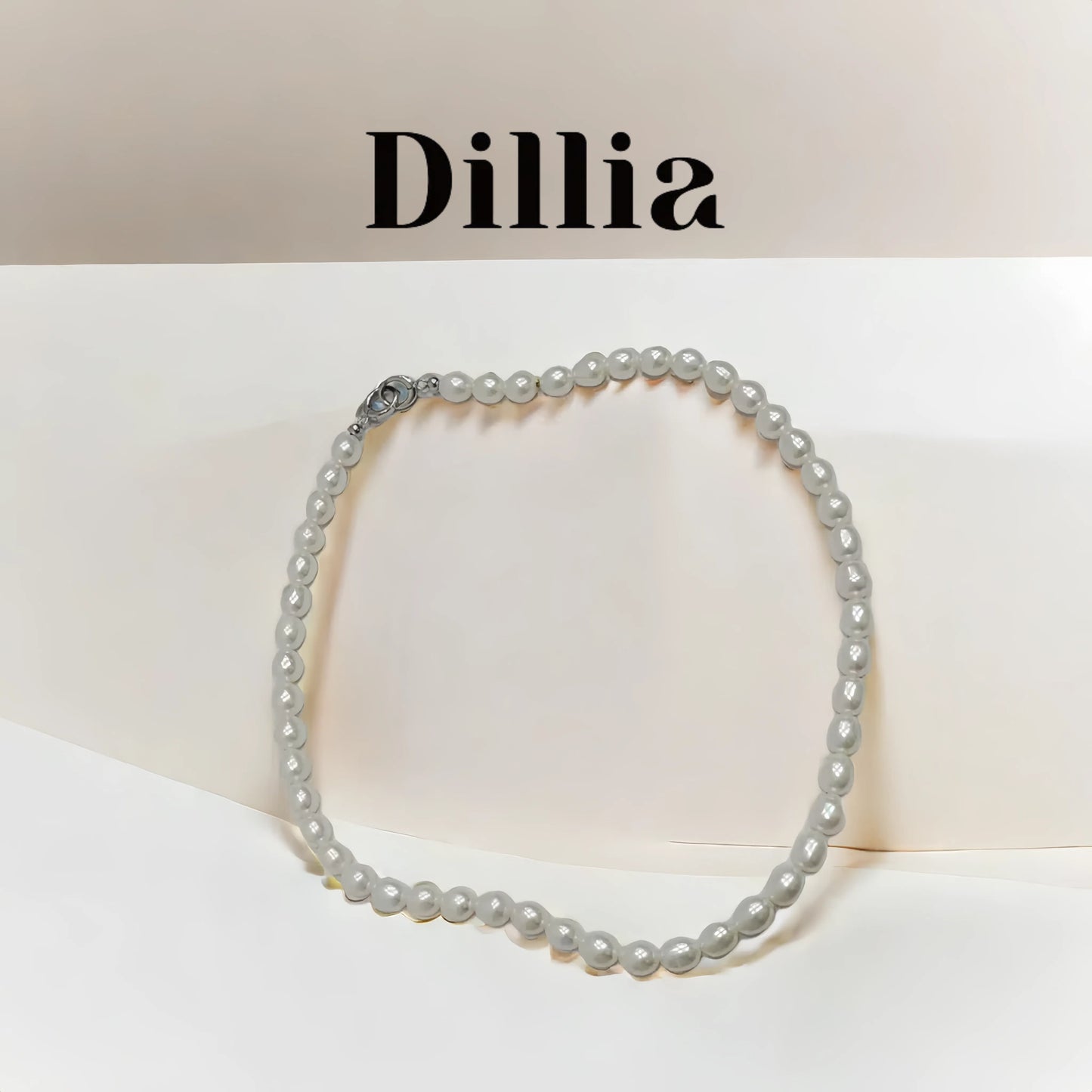 7-8mm Freshwater Nucleated Rice Pearl Necklace