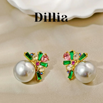Fashion Colorful Glaze Stone Pearl Earrings