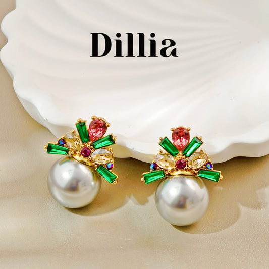 Fashion Colorful Glaze Stone Pearl Earrings