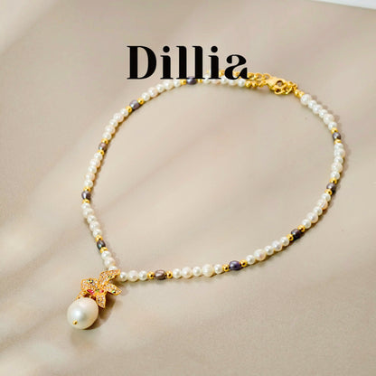 Luxury Lily Flower Pearl Earrings and Necklace Set