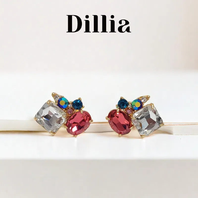 Stylish Geometric Colorful Zircon Earrings