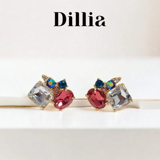 Stylish Geometric Colorful Zircon Earrings