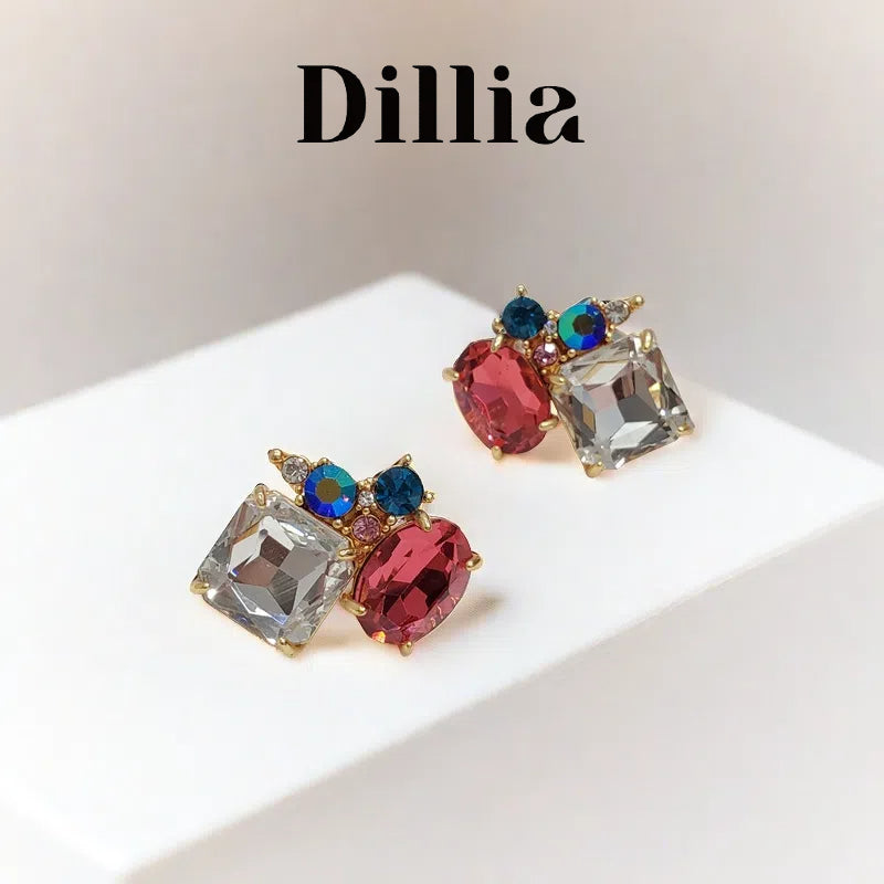 Stylish Geometric Colorful Zircon Earrings
