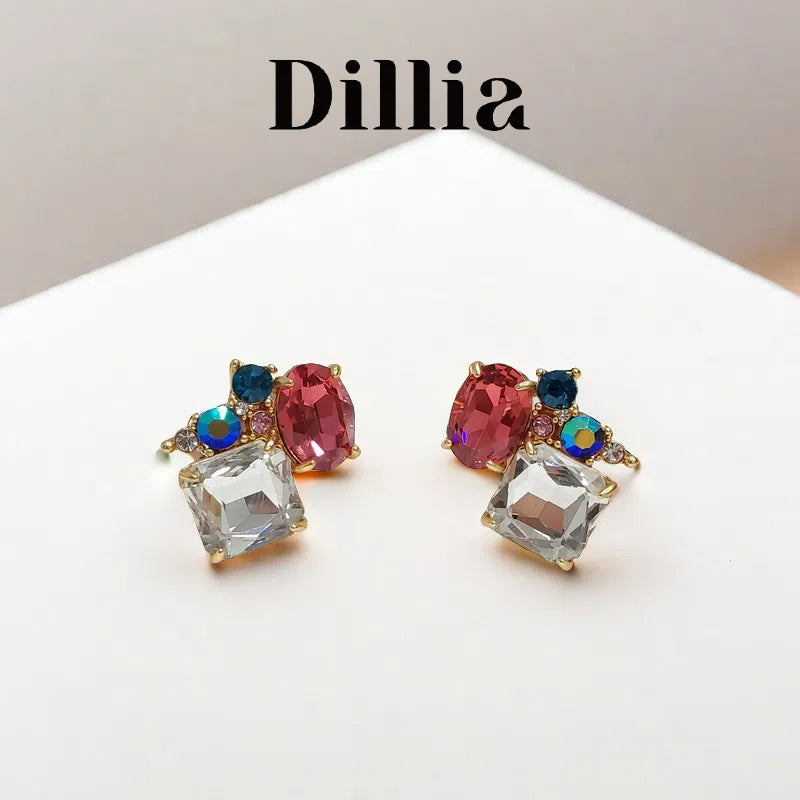 Stylish Geometric Colorful Zircon Earrings