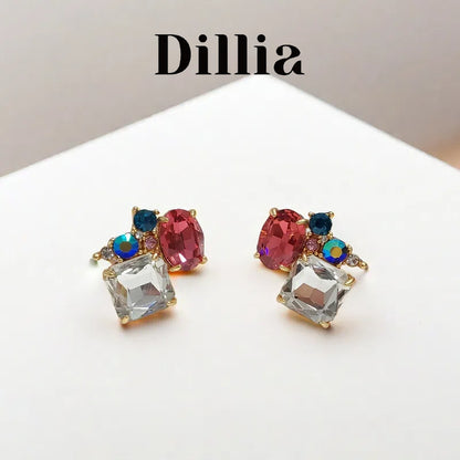 Stylish Geometric Colorful Zircon Earrings