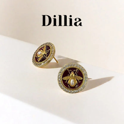 Enchanting Bee Pearl Gold-Plated Stud Earrings