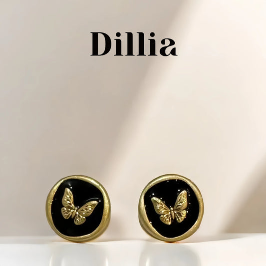 Enchanting Butterfly Enamel Gold-Plated Earrings