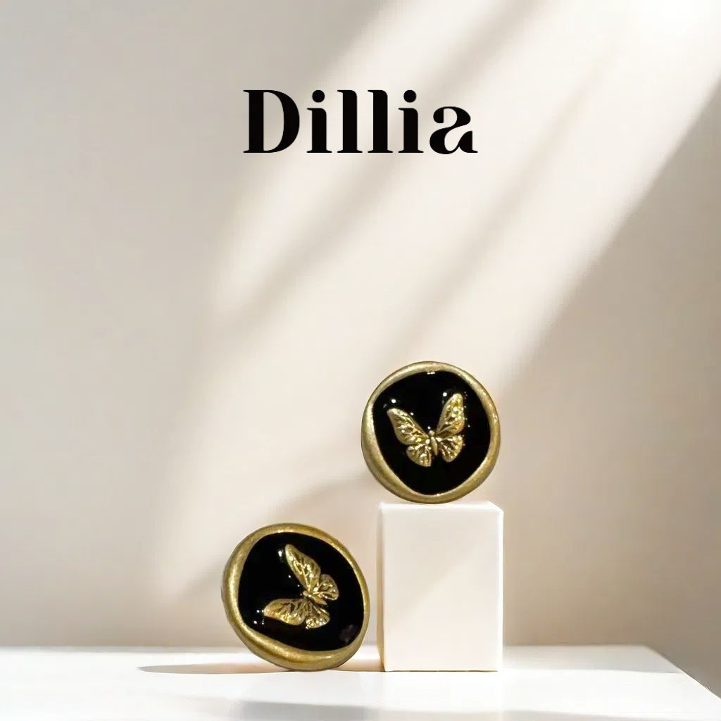 Enchanting Butterfly Enamel Gold-Plated Earrings