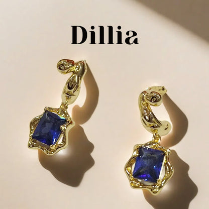 Elegant Luxury Gold Plated Glaze Stone Earrings