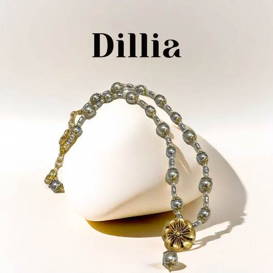 Elegant Plum Blossom Beaded Gold-Plated Necklace