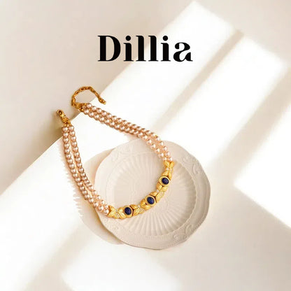 French Vintage Double-Layer Pearl Necklace