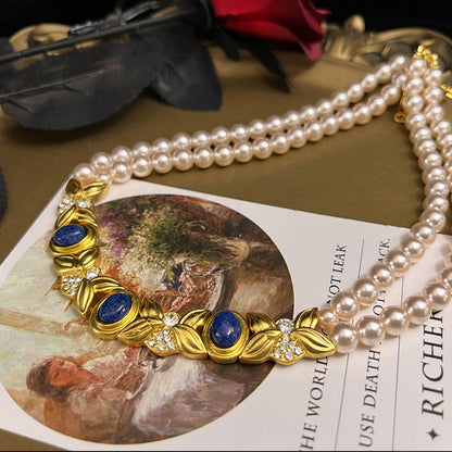 French Vintage Double-Layer Pearl Necklace