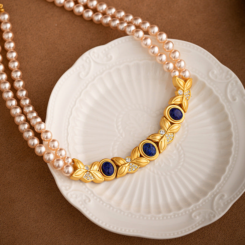 French Vintage Double-Layer Pearl Necklace