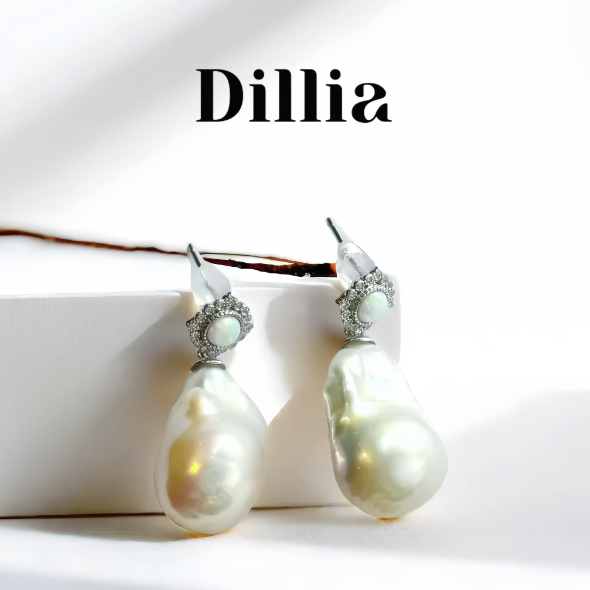 S925 15-20mm Freshwater Baroque Pearl Stud Earrings