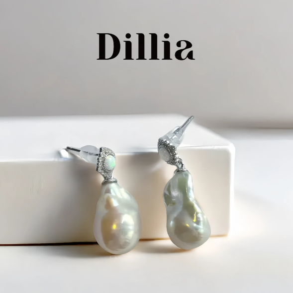 S925 15-20mm Freshwater Baroque Pearl Stud Earrings