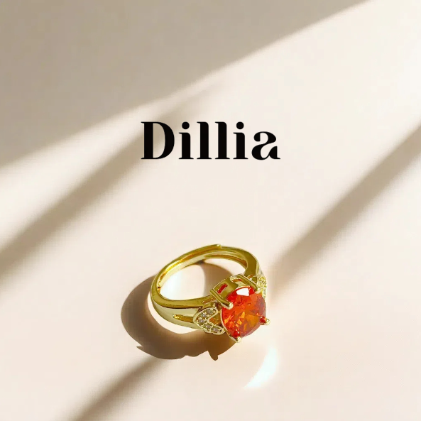Zircon Inlaid Copper-plated Gold Open Ring